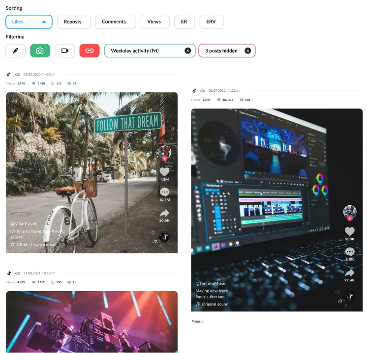 How to check popularity of different TikTok posts